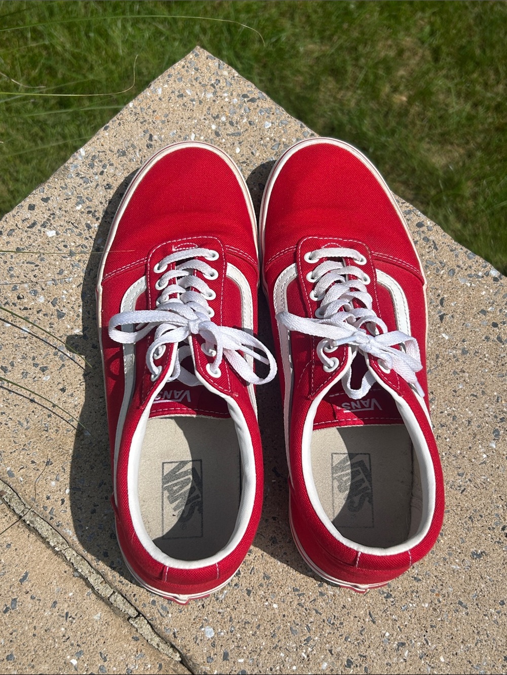 Vans Red Canvas Low-Top Sneakers - Picture 4 of 6